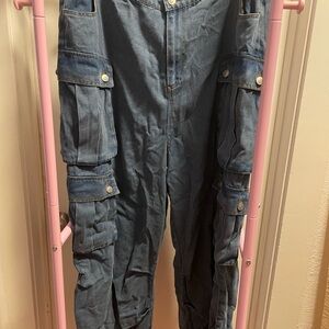 Cargo Denim Jeans - Blue
